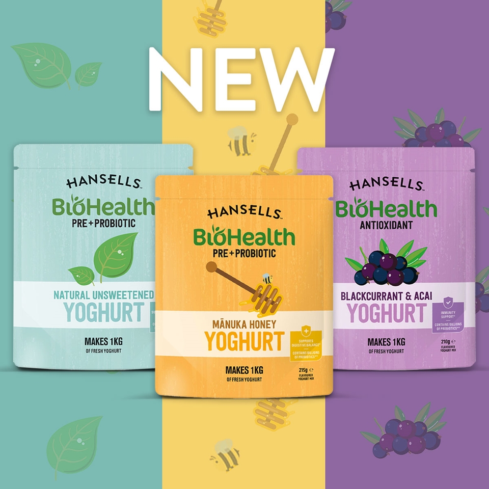 수십억 개의 프로바이오틱스를 포함한 4가지 배양균을 함유한 요거트 'Hansells Biohealth Yoghurt' (사진=Hansells NZ)