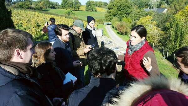 니꼴라 졸리의 딸, 버지니 졸리가 포도밭의 특성을 설명해주고 있다