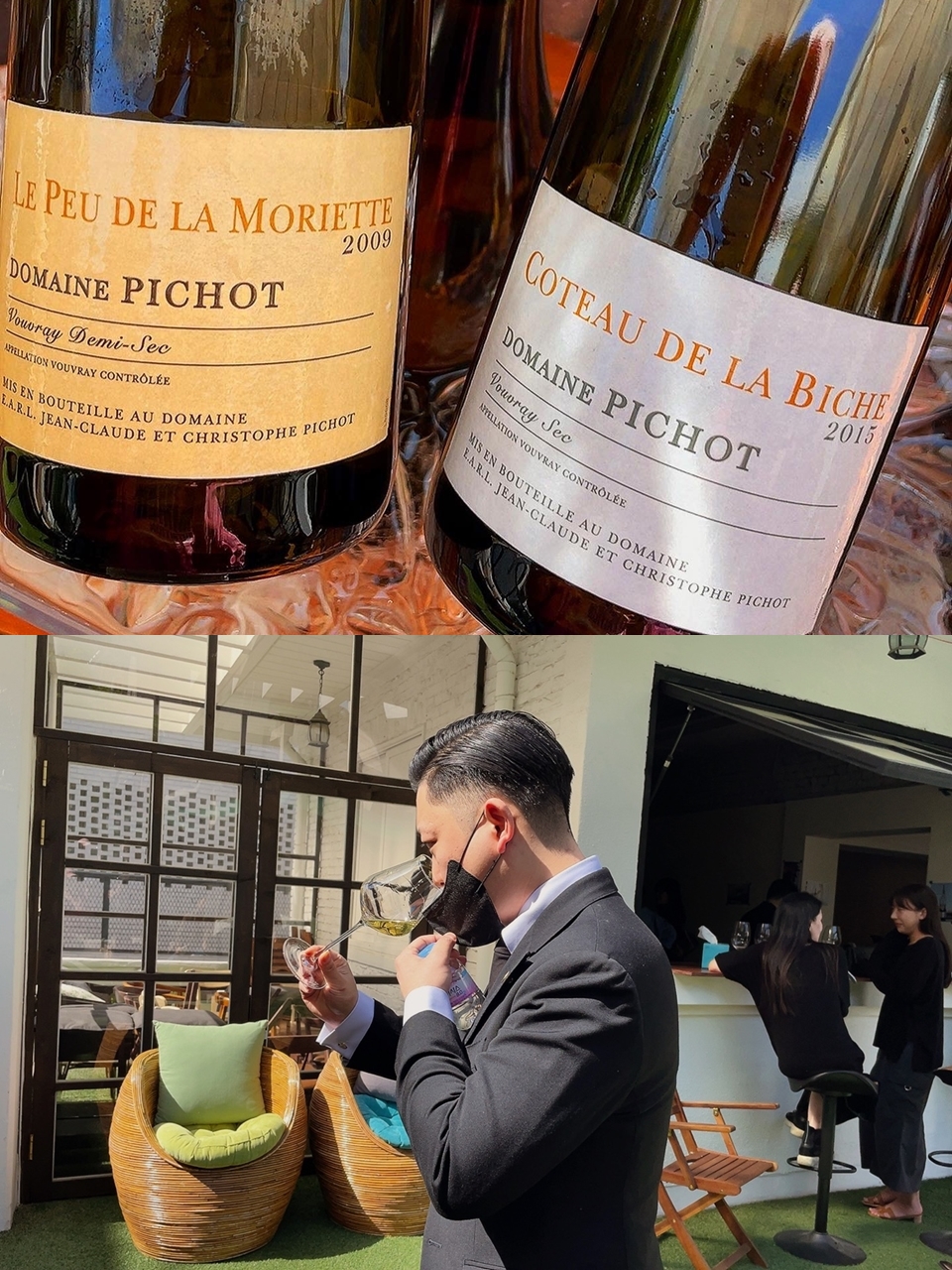 도멘 피쇼(Domaine Pichot)의 와인을 시음하고 있는 조선팰리스의 김성국 소믈리에