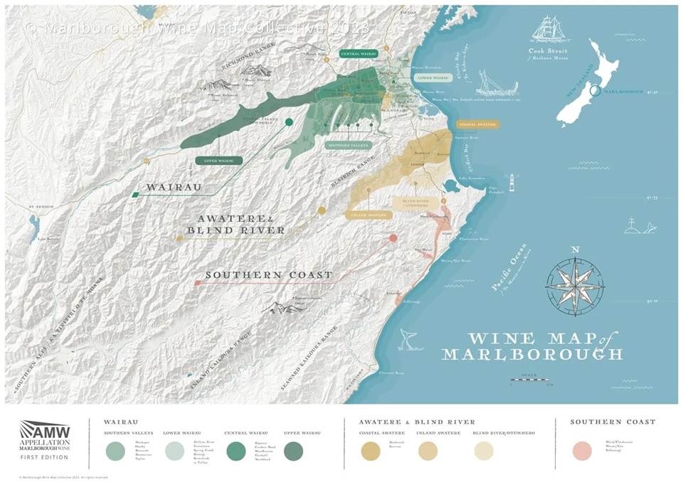 말보로 와인 지도 (사진=Appellation Marlborough Wine)