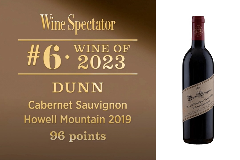 와인스펙테이터 선정, 2023년 전세계 100대 와인에서 6위를 차지한 '던 빈야드 하웰 마운틴 카베르네 소비뇽'
