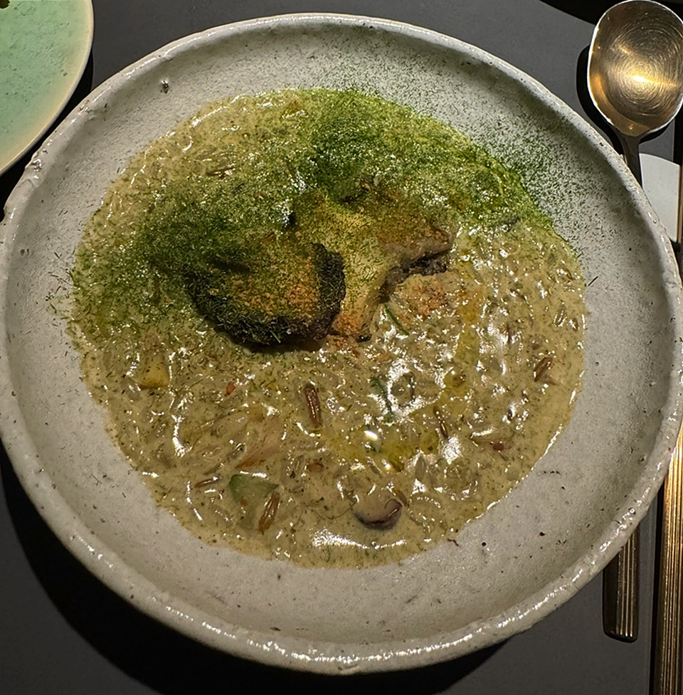 '백 그린(Back Grin) 2021'과 페어링된 '전복 리조또'