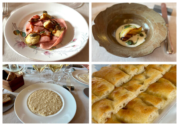 좌에서 시계방향 - 비텔로 톤나토- 펀낼 크림-포카차-가비 리조토