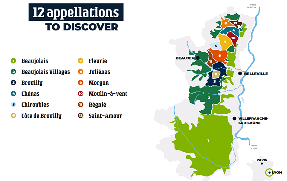 보졸레 지역의 AOC (사진 = Beaujolais wines, the official website )