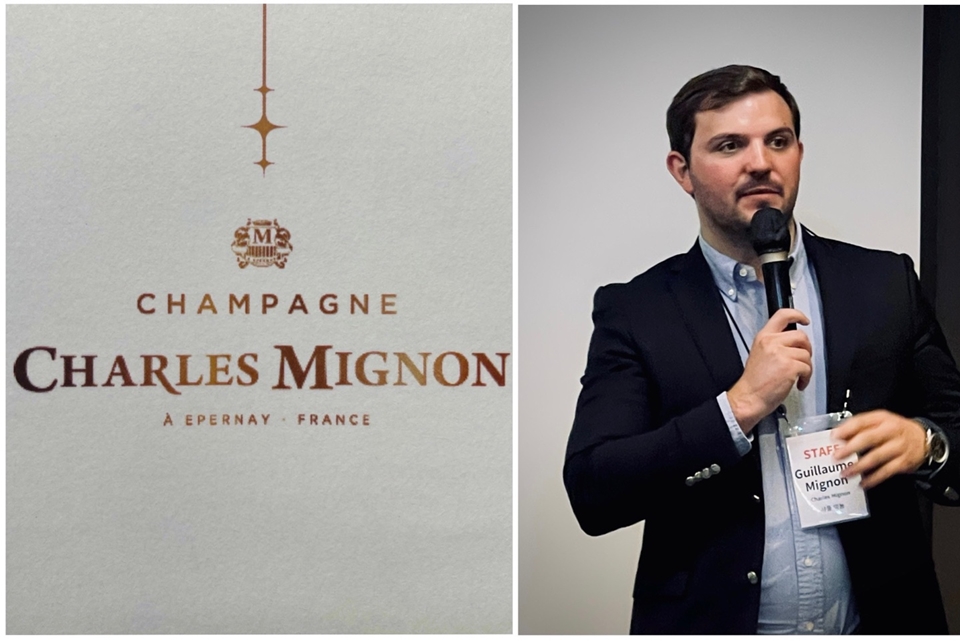 샴페인 샤를미뇽 세미나를 맡은 6세대 생산자 기욤 미뇽(Guillame Mignon)