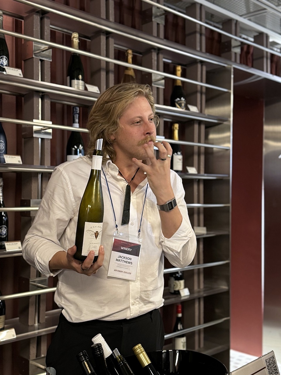 리버비 에스테이트(Riverby Estate)의 와인메이커 잭슨 메튜(Jackson Matthews) (사진 = 도윤 기자)