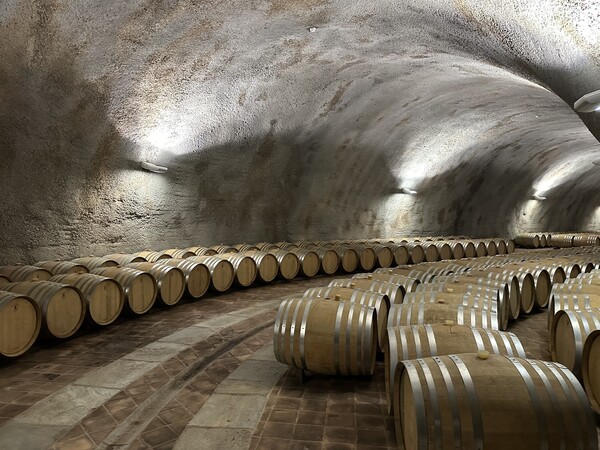 백 년 전 구입한 밭이 딸린 가바리니 농가를 개조한 와이너리 건물. 뒤 쪽에 버티고 있는 언덕 하부를 굴착한 터널은 숙성실로 사용하고 있으며 엘리오 그라쏘의 연 생산량인 9만여 병이 이 안에서 완성되고 출시준비를 마친다