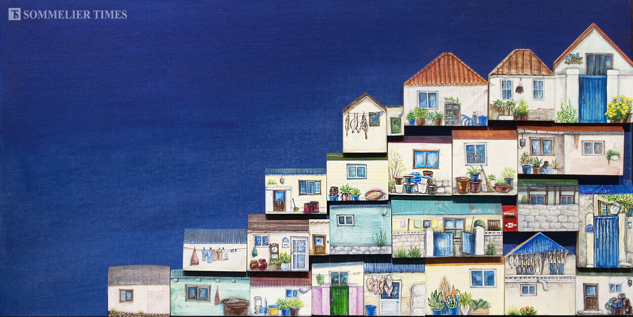 천천히家, acrylic on wood 2019 (사진=지유라)