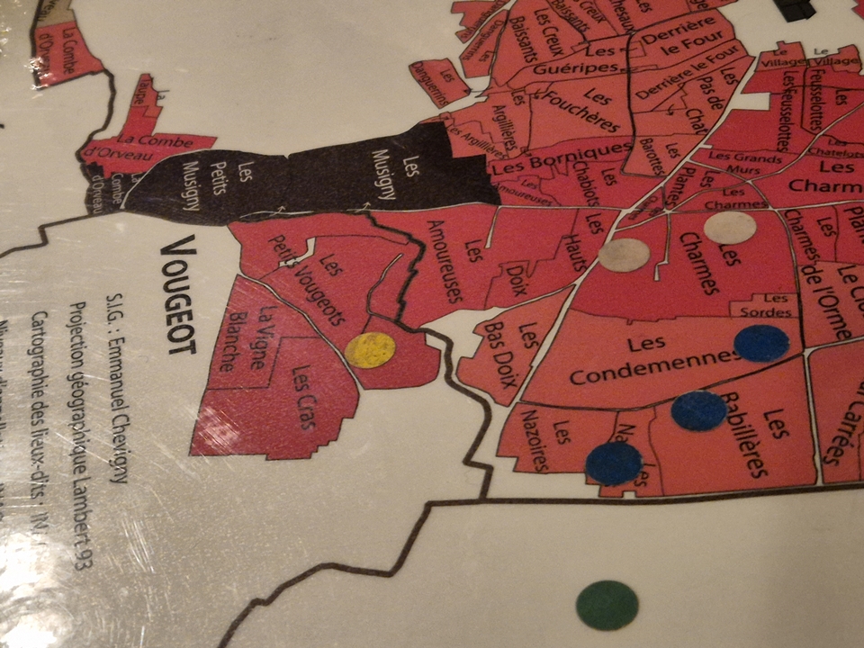 도멘 크리스티앙 클레흐제 포도밭 지도 (사진=마현수)