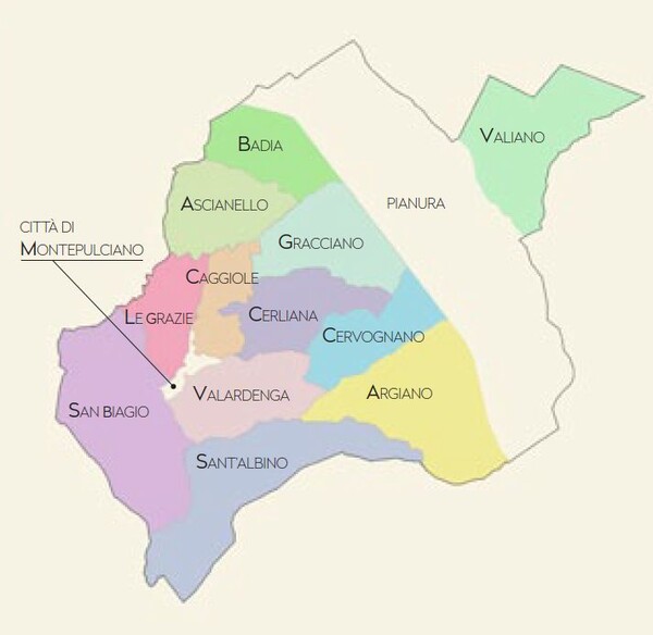 피에베 지도. 남쪽의 Argiano 명칭은 Sant’Ilario로 변경됐다