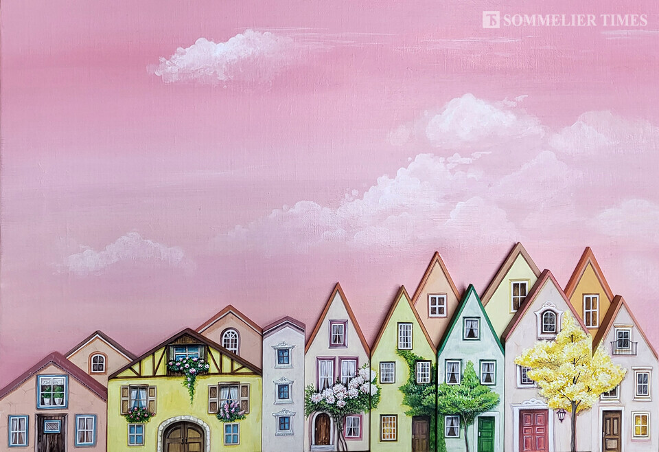 지유라, 봄에 만난 집 60.9x41 12호 2024 acrylic on