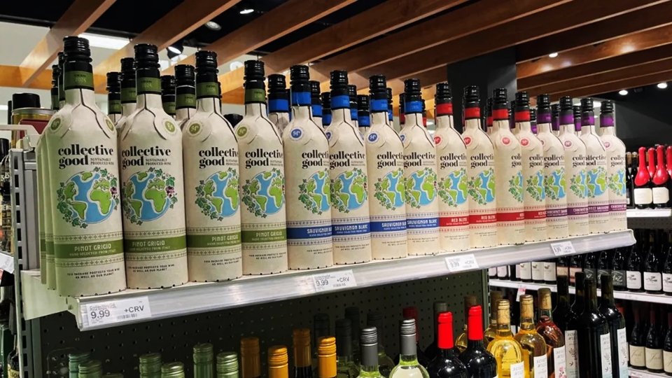 미국 대형 유통업체 타깃(Target)에서 판매되고 있는 '콜렉티브 굿' 종이병 포장 와인 (사진=Frugalpac)