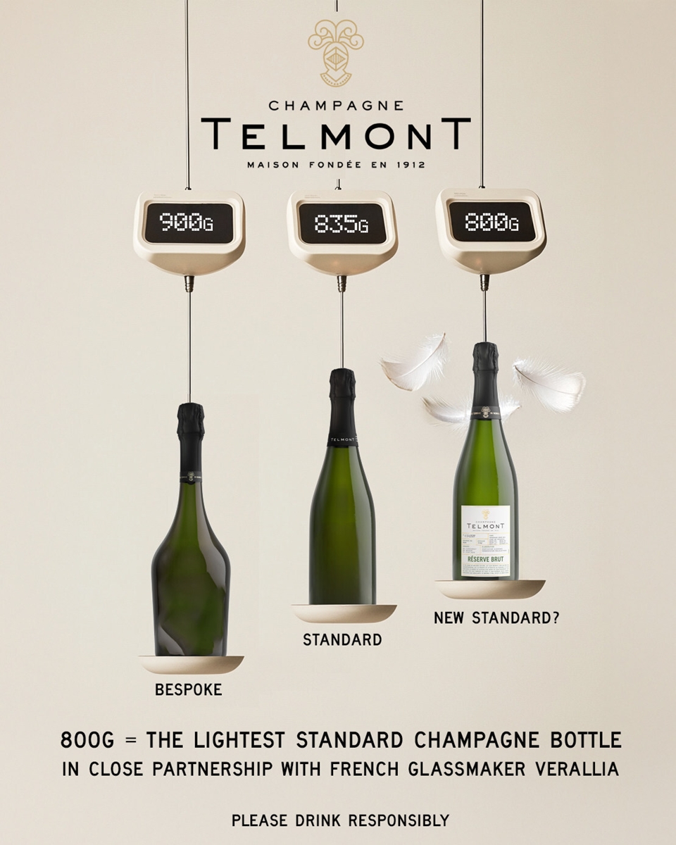 샴페인 텔몽(Champagne Telmont)이 지구의 날(Earth Day)을 맞아 세계 최초로 800g 초경량 샴페인 병을 미국 시장에 선보였다 (사진=Champagne Telmont)