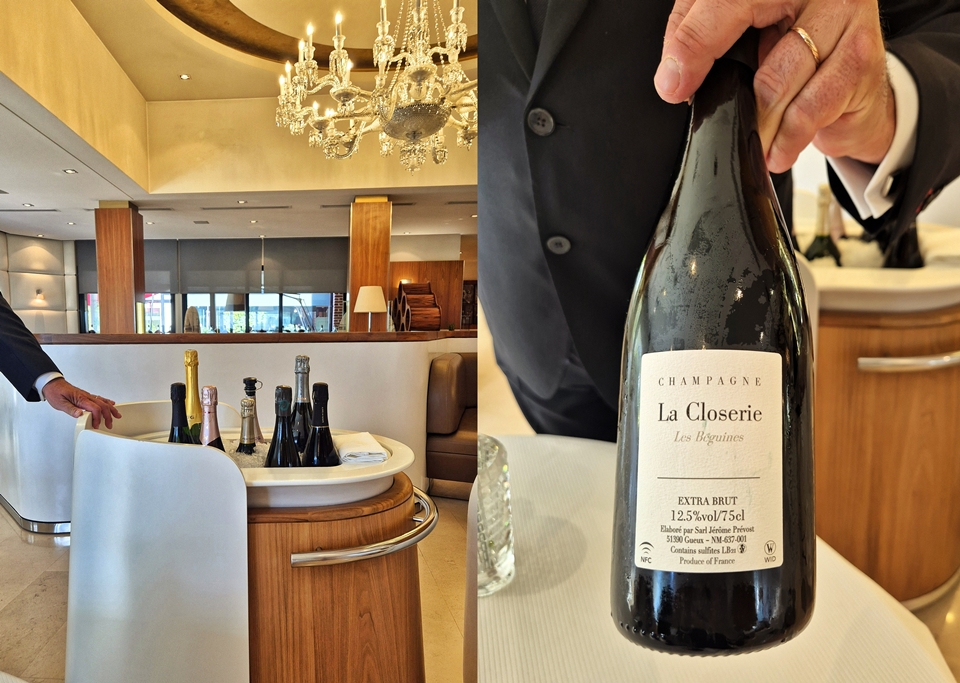 (좌측부터) 샴페인 카트 & Champagne Jérôme Prévost Les Béguines (사진=마현수)