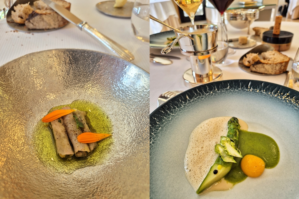 (좌측부터) Green Radish / Vegetables water 그리고 Green Asparagus J.Galis / Seaweed chutney