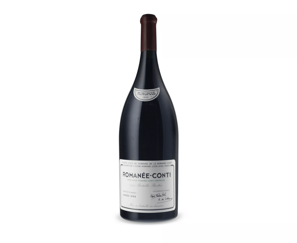 1999 빈티지 도멘 드 라 로마네 콩티(Domaine de la Romanée-Conti)의 로마네 콩티(Romanée-Conti) 므두셀라(Methuselah, 6리터 대형 병) (사진=Christie's Images Ltd. 2025)