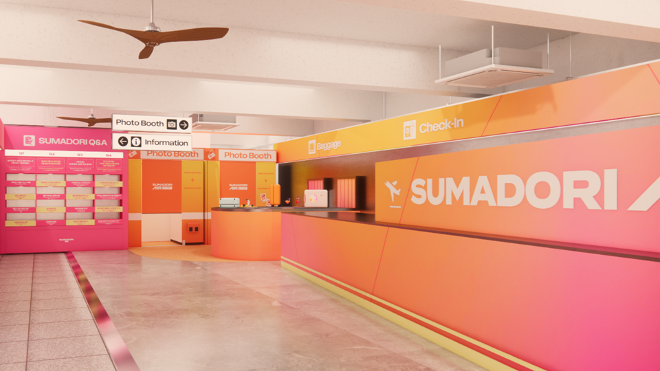 스마도리 바 팝업 in 서울 체크인 카운터 (사진=코모래비)