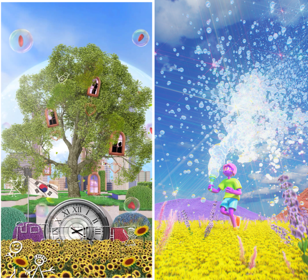 YRAPIC_The Radiance of Us  (좌측) ,   김우령_Breath of Freedom, the 80th Wind (우측)