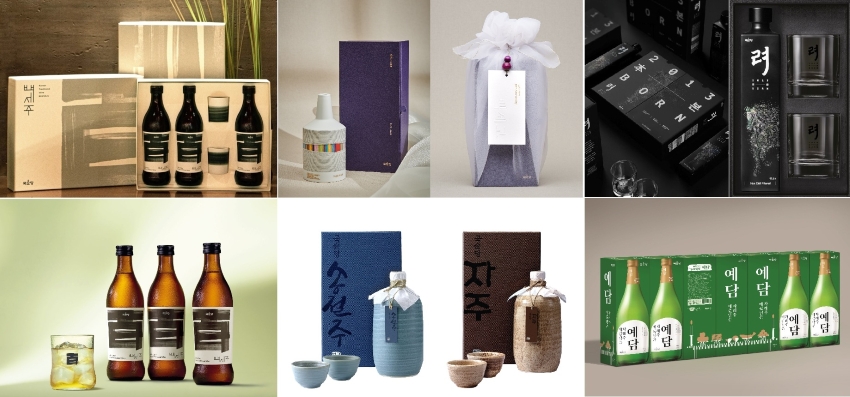 백세주 선물세트, 백세주와 함께 도자기 잔 및 온더락 잔 등으로 다양하게 구성 (사진=국순당)