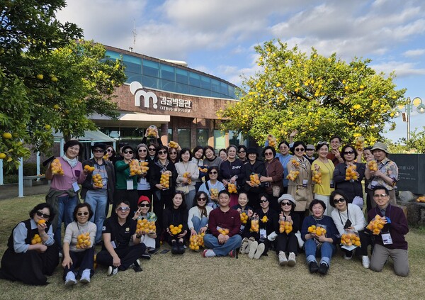 2025년 11월 16일 제주하계 연수 사진 귤 체험  (사진=한국조리기능장협회)