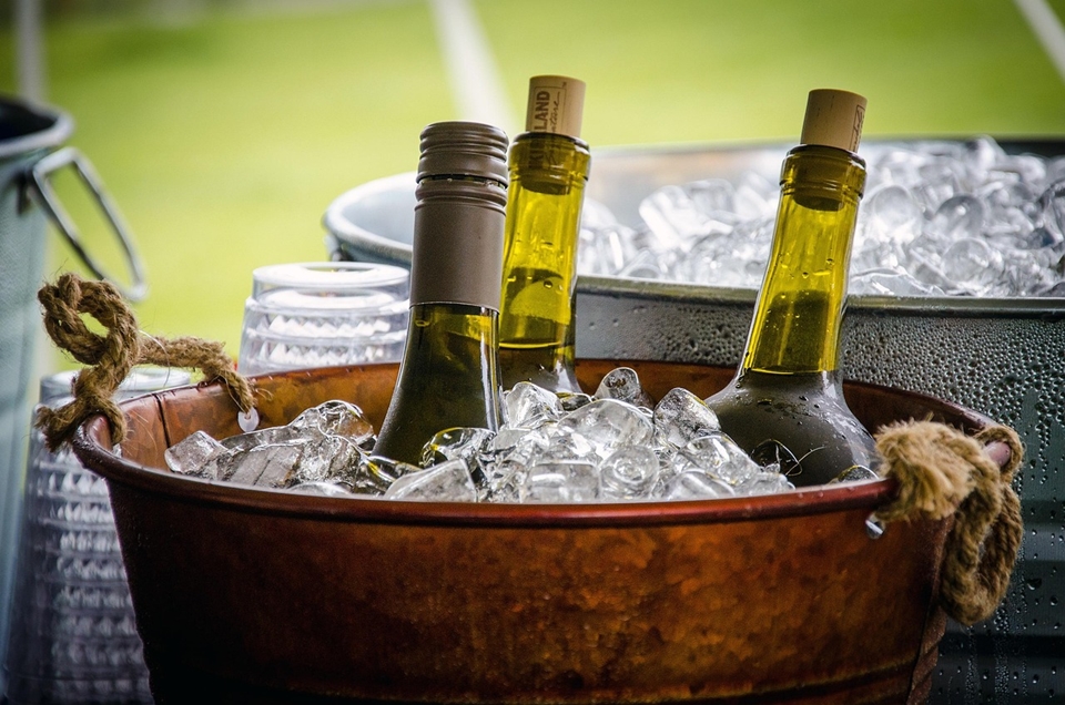 얼음 속에 담가놓은 와인들 @픽사베이